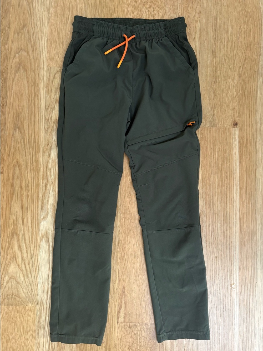 Kids Olive Green Active Jogger Pants with Orange Drawcord - Size M (8/10)